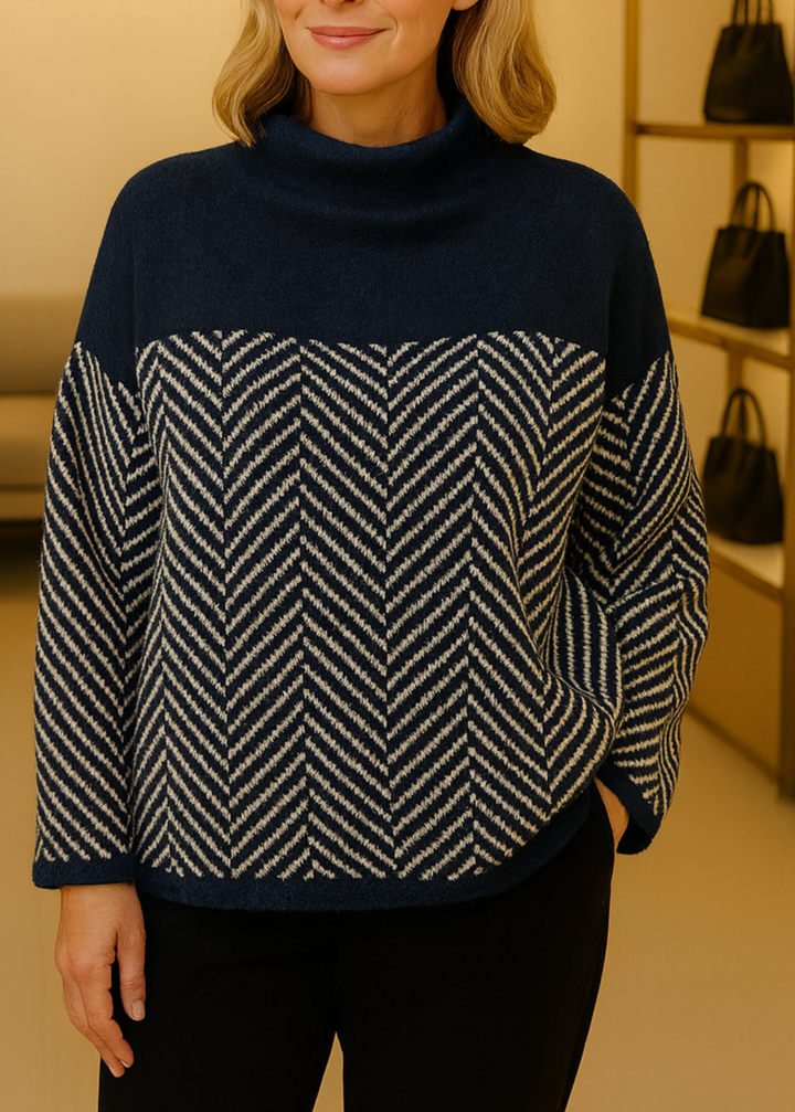 Femmes Pull Élégant À Chevrons | Confortable