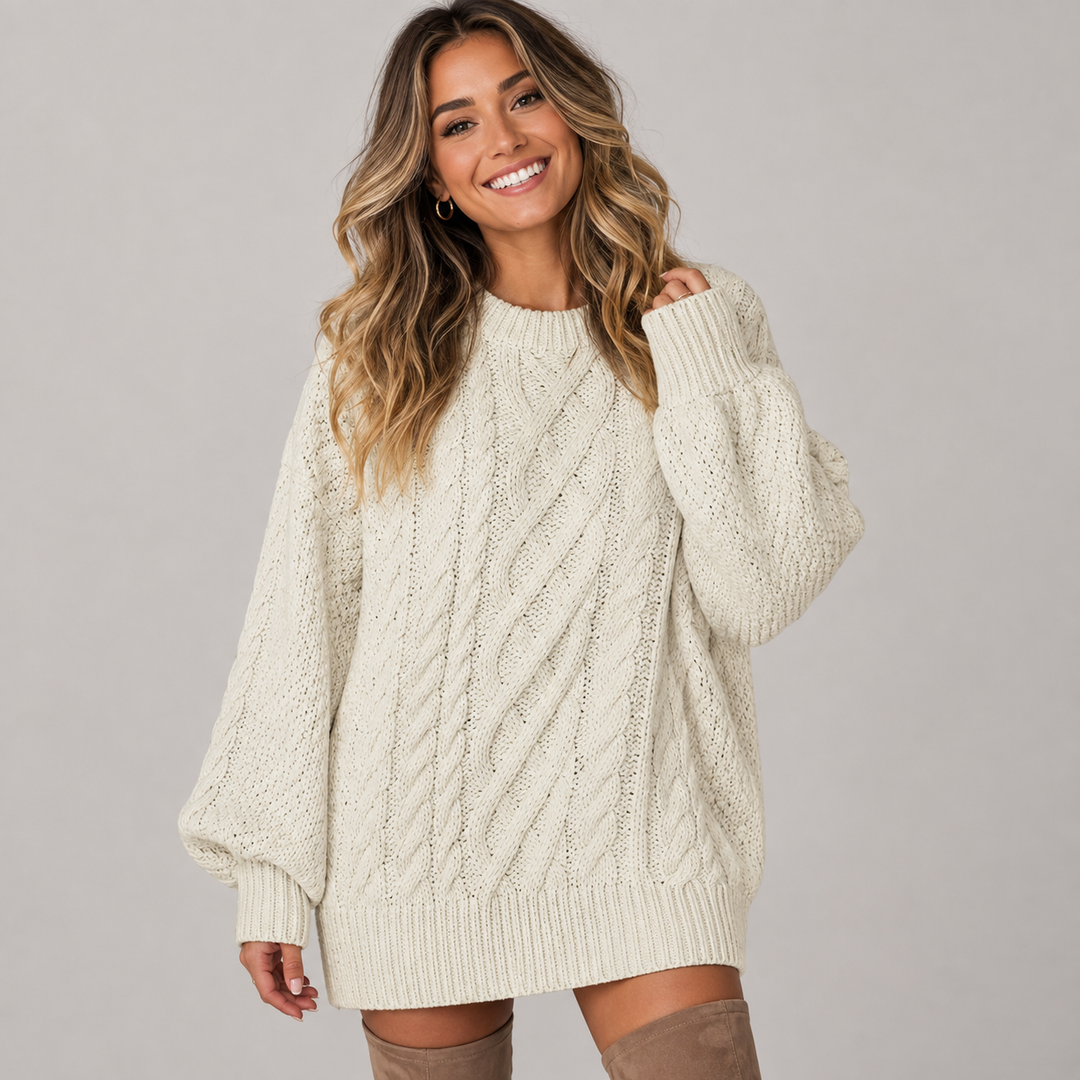 Verlune | Robe Pull en Maille Torsadée Oversize