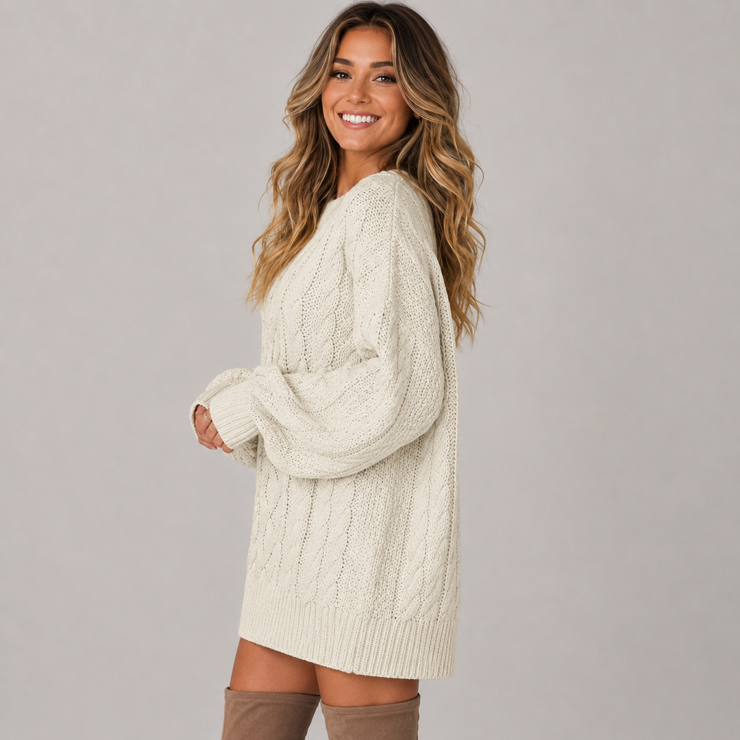 Verlune | Robe Pull en Maille Torsadée Oversize