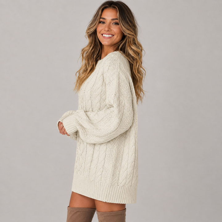 Verlune | Robe Pull en Maille Torsadée Oversize