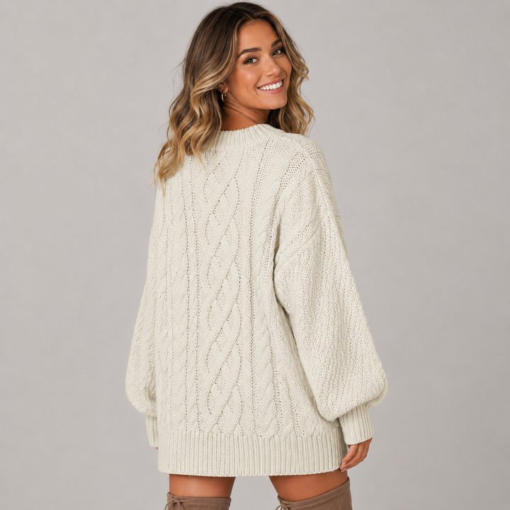 Verlune | Robe Pull en Maille Torsadée Oversize