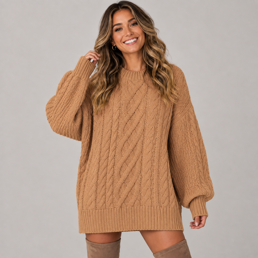 Verlune | Robe Pull en Maille Torsadée Oversize
