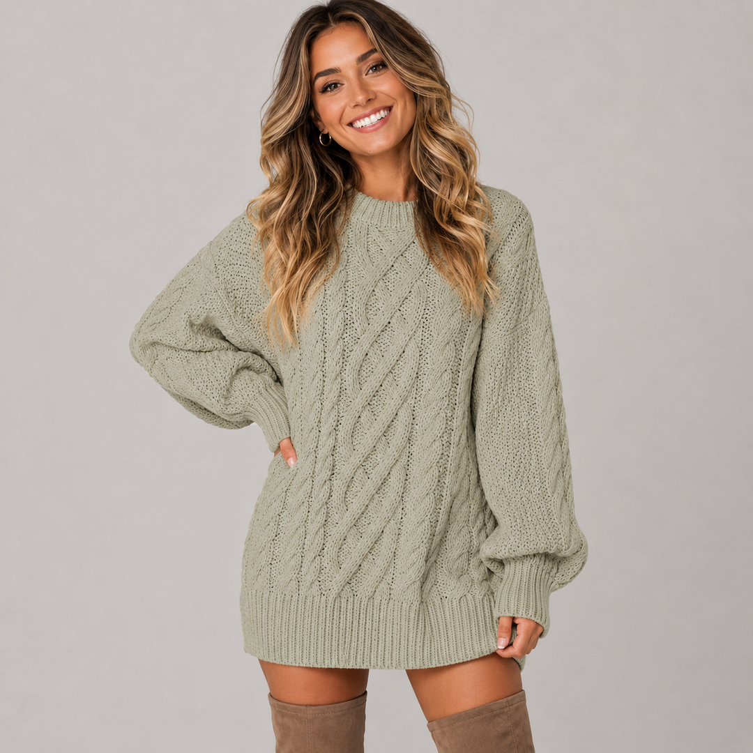 Verlune | Robe Pull en Maille Torsadée Oversize