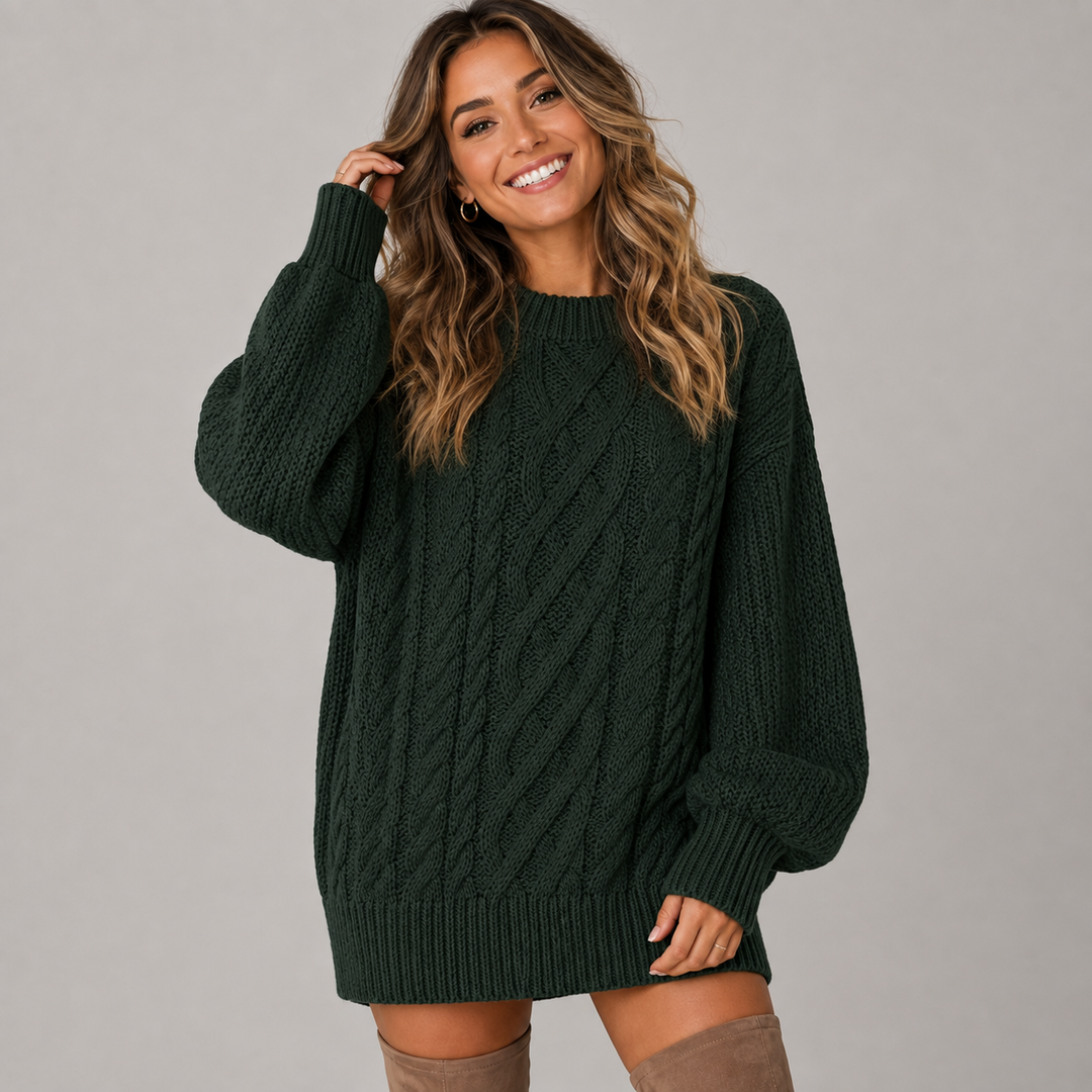 Verlune | Robe Pull en Maille Torsadée Oversize
