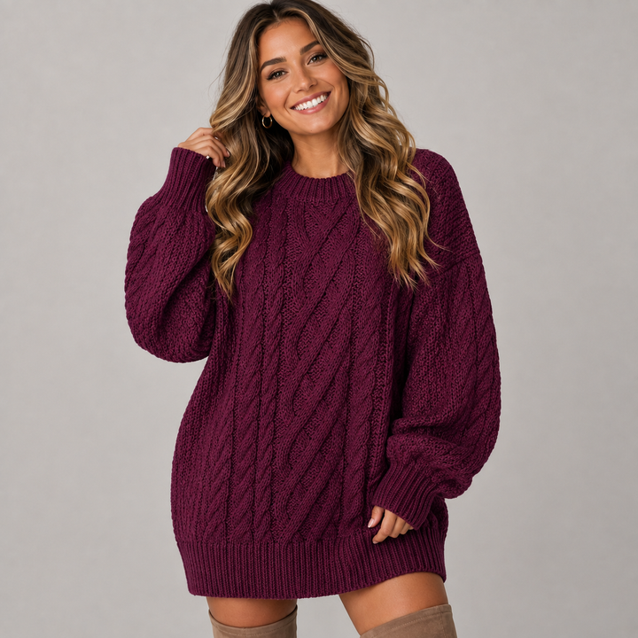 Verlune | Robe Pull en Maille Torsadée Oversize