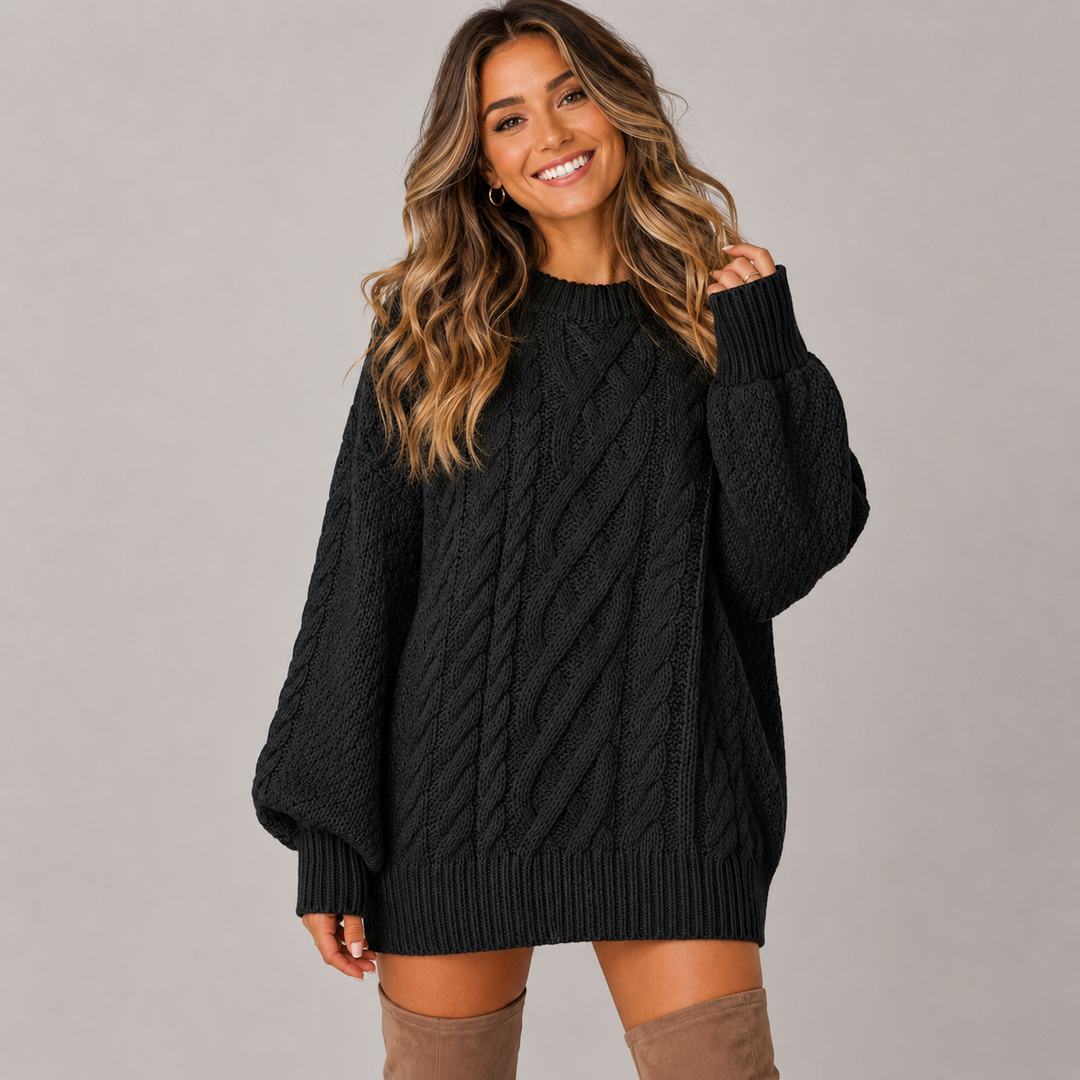 Verlune | Robe Pull en Maille Torsadée Oversize