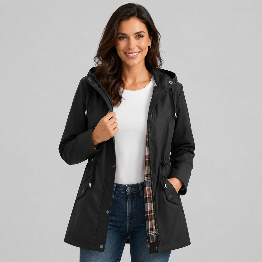 Cassandra | Imperméable à Capuche Doublé Carreaux