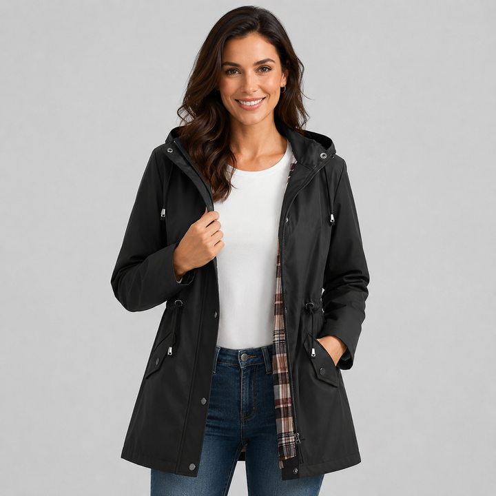 Cassandra | Imperméable à Capuche Doublé Carreaux