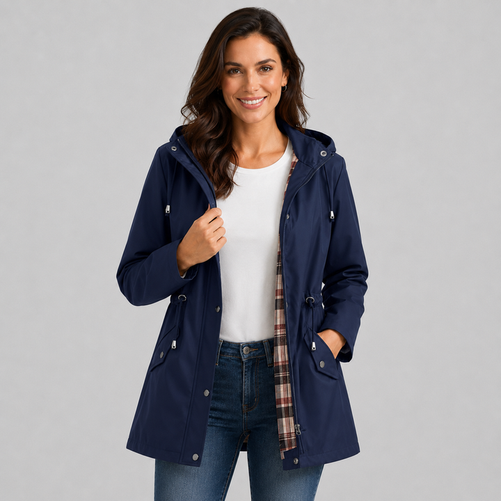 Cassandra | Imperméable à Capuche Doublé Carreaux