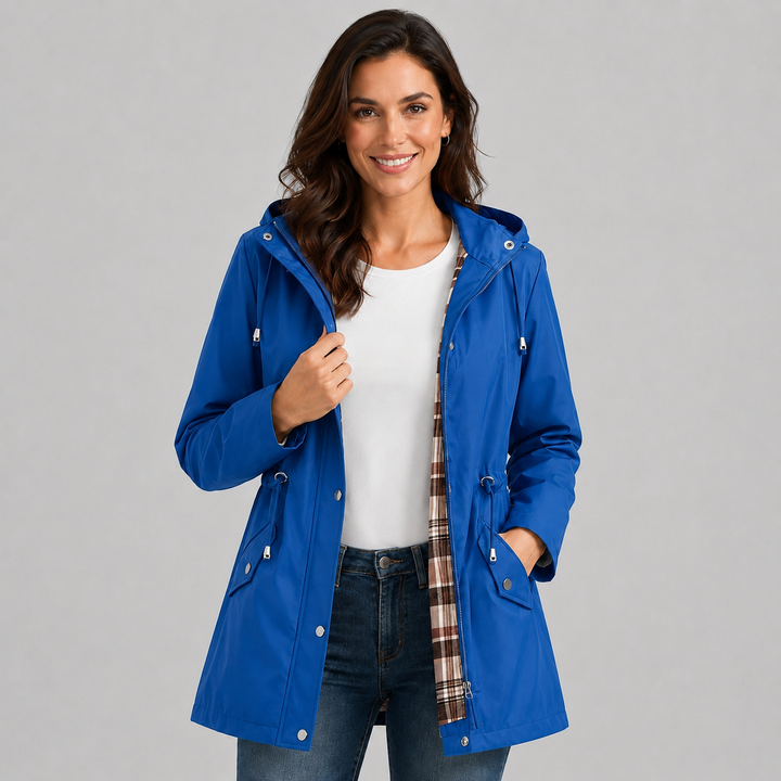 Cassandra | Imperméable à Capuche Doublé Carreaux