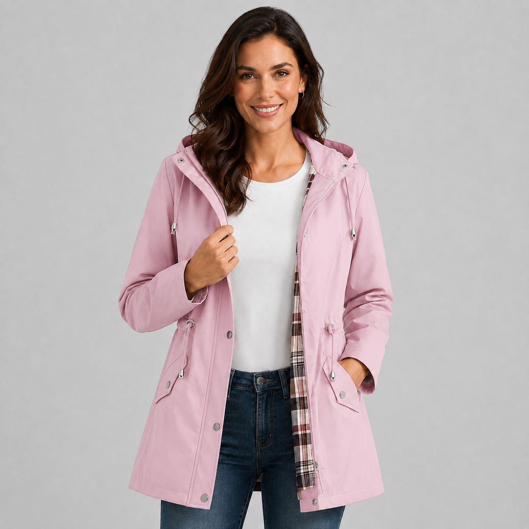 Cassandra | Imperméable à Capuche Doublé Carreaux