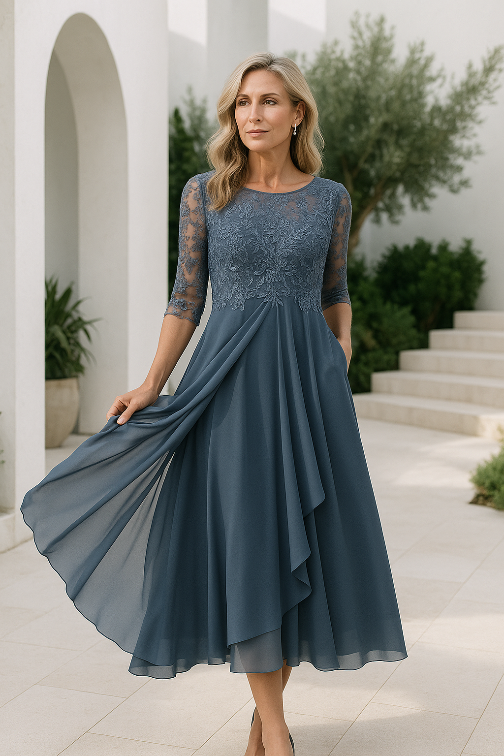 Robe longue chic fluide soirée