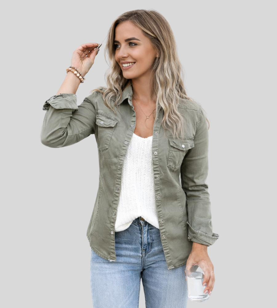 Adrienne | Chemise Utilitaire à Poches et Pressions