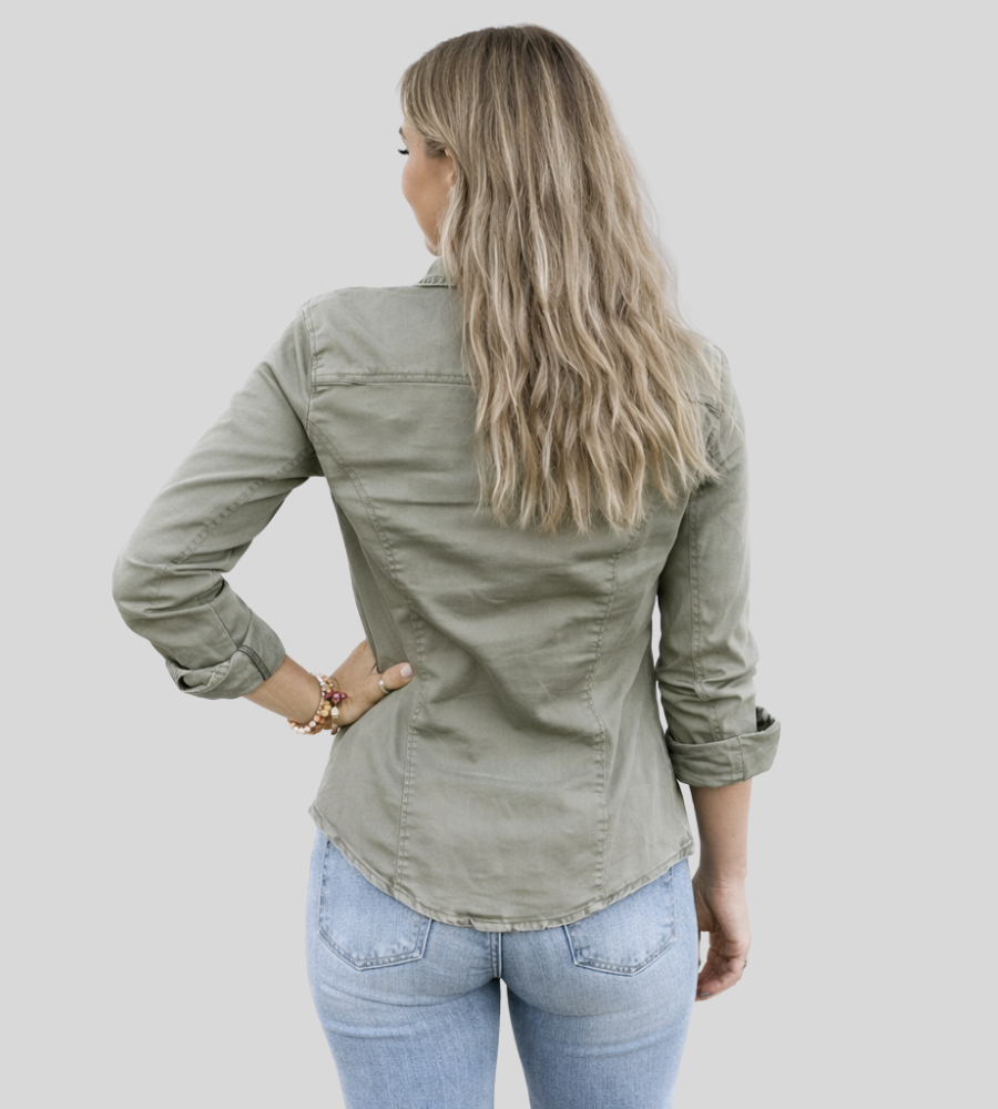 Adrienne | Chemise Utilitaire à Poches et Pressions