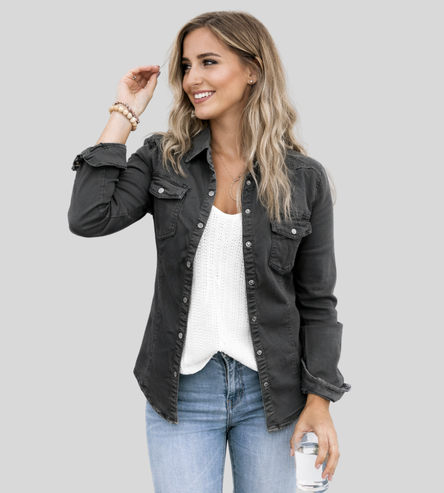 Adrienne | Chemise Utilitaire à Poches et Pressions