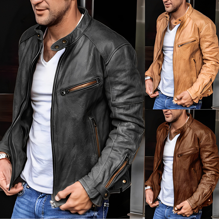 Blouson en cuir homme doublé multi-saison