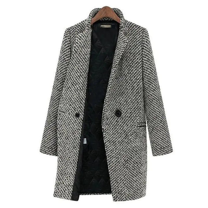 Manteau Femme Audrey | Mi-Long Pied-de-Poule