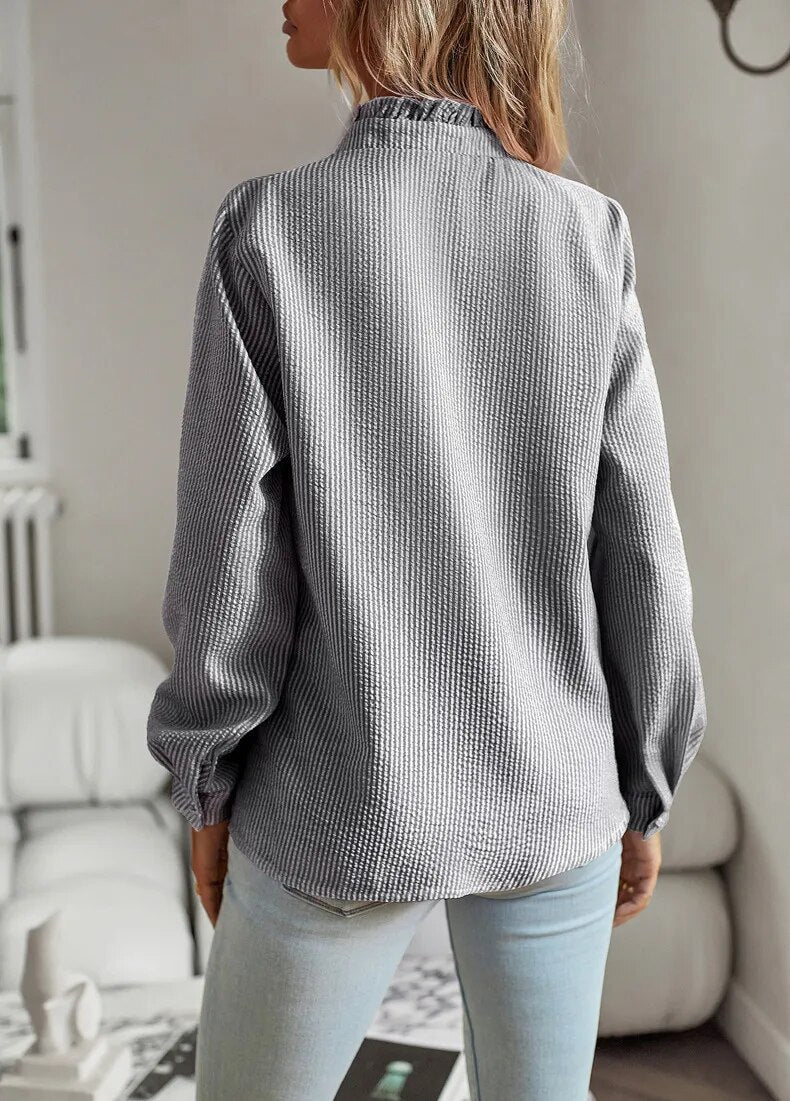 Chemise élégante à volants pour femme | Aurélina