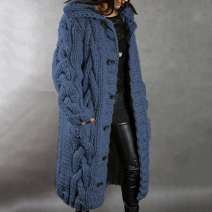 Manteau long élégant à boutons pour femme | Élodie