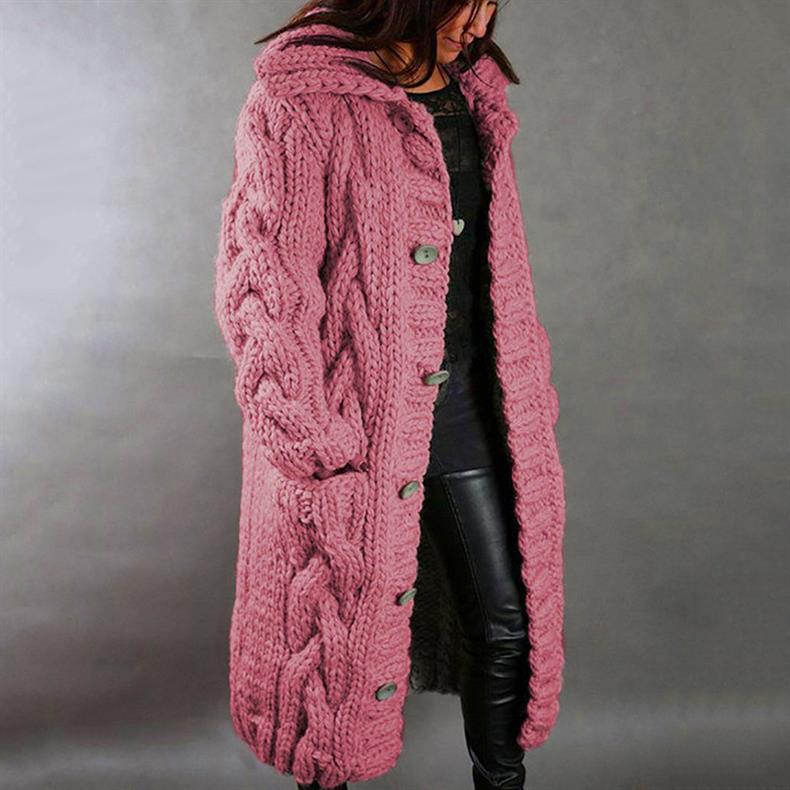 Manteau long élégant à boutons pour femme | Élodie