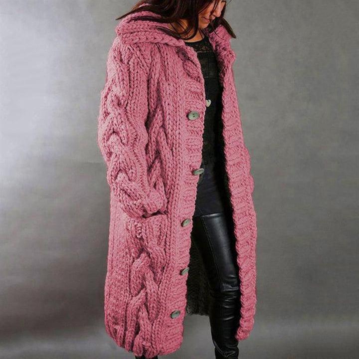 Manteau long élégant à boutons pour femme | Élodie