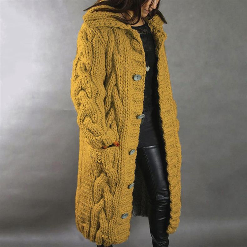 Manteau long élégant à boutons pour femme | Élodie