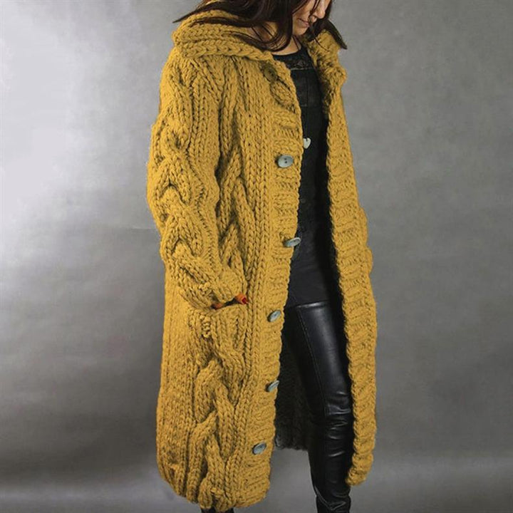 Manteau long élégant à boutons pour femme | Élodie