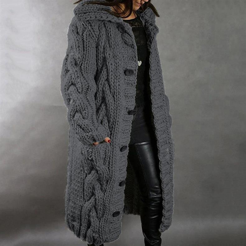 Manteau long élégant à boutons pour femme | Élodie
