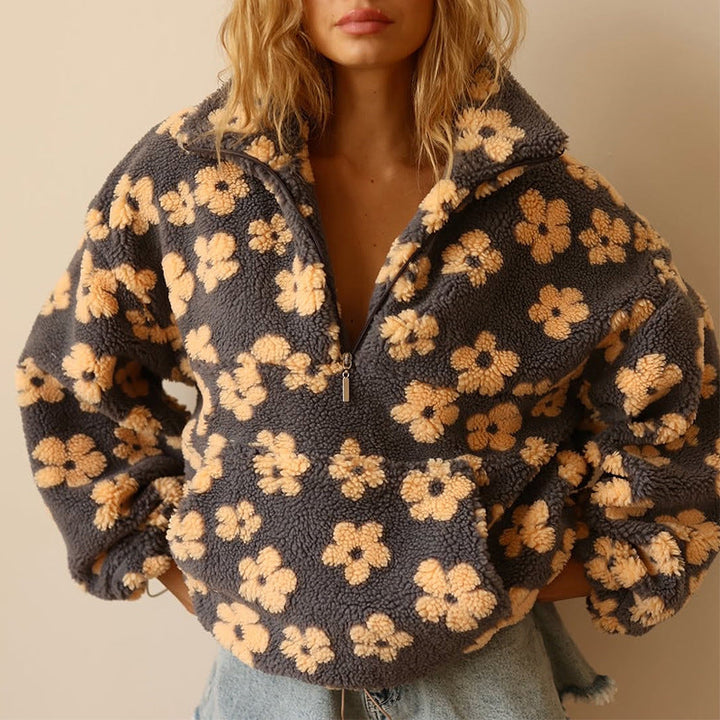 Pull Polaire Fleuri | Chaleur Douce