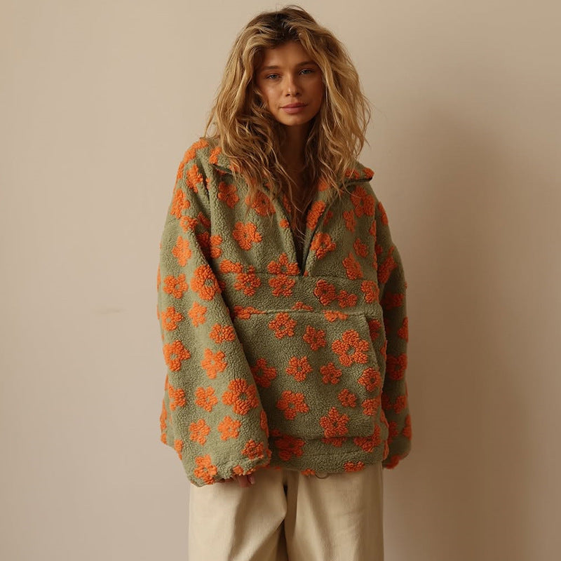 Pull Polaire Fleuri | Chaleur Douce