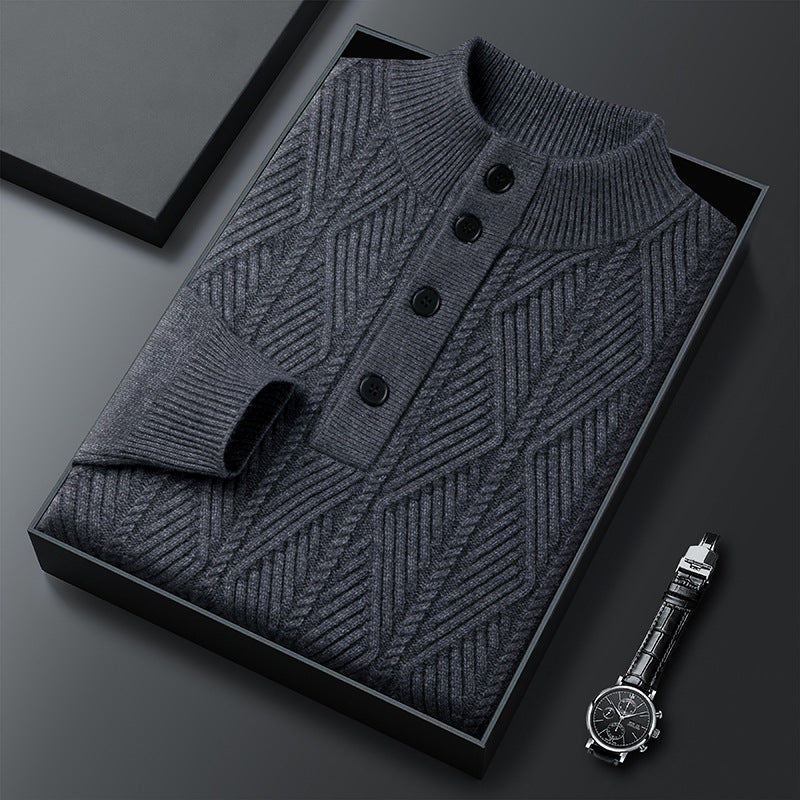 Pull Boutonné Texturé Pour Homme | Cedric