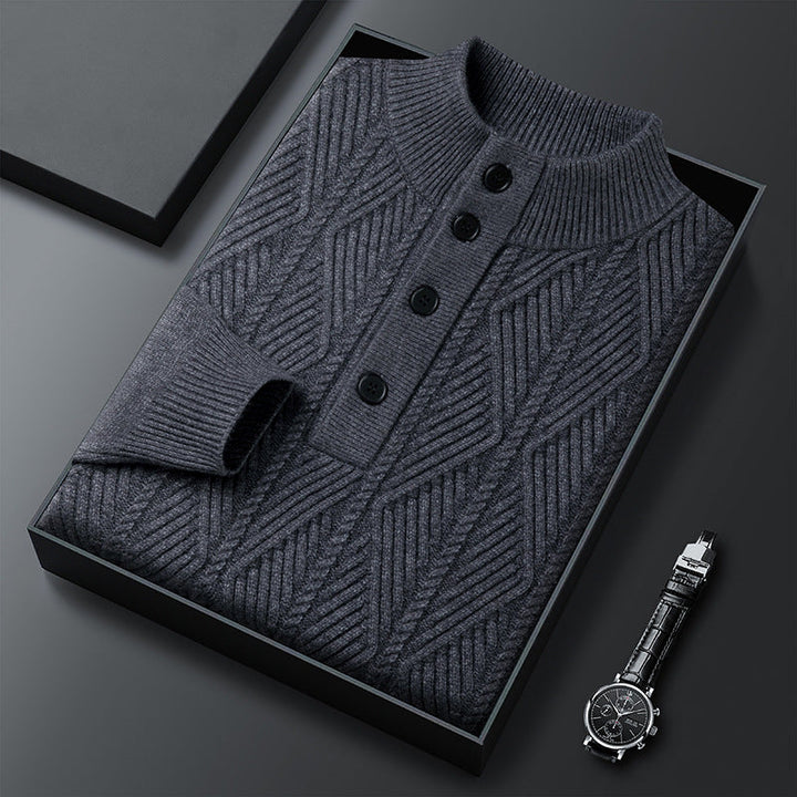 Pull Boutonné Texturé Pour Homme | Cedric