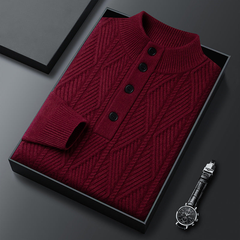 Pull Boutonné Texturé Pour Homme | Cedric
