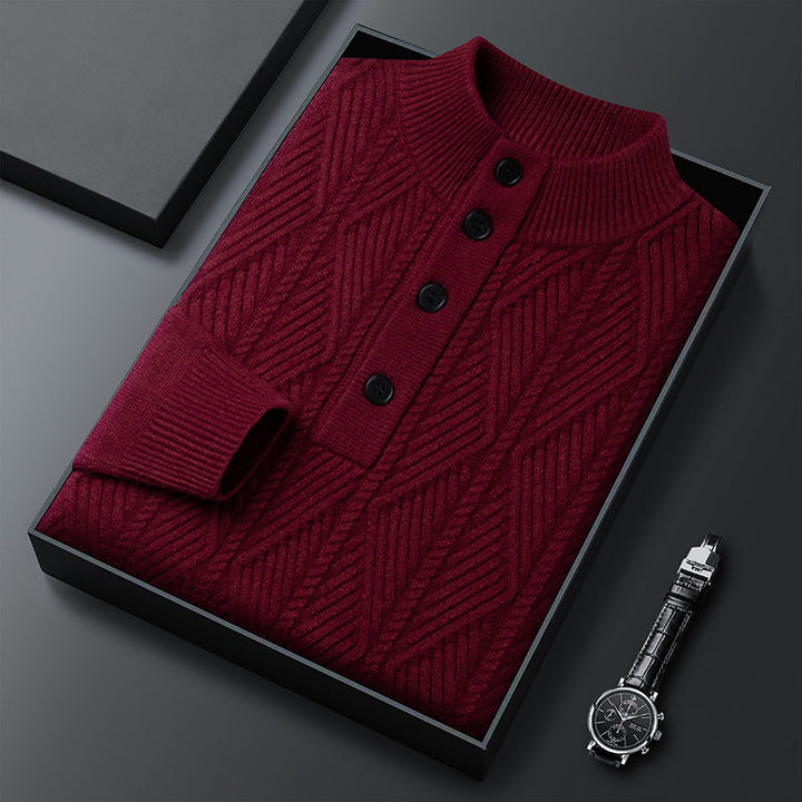 Pull Boutonné Texturé Pour Homme | Cedric