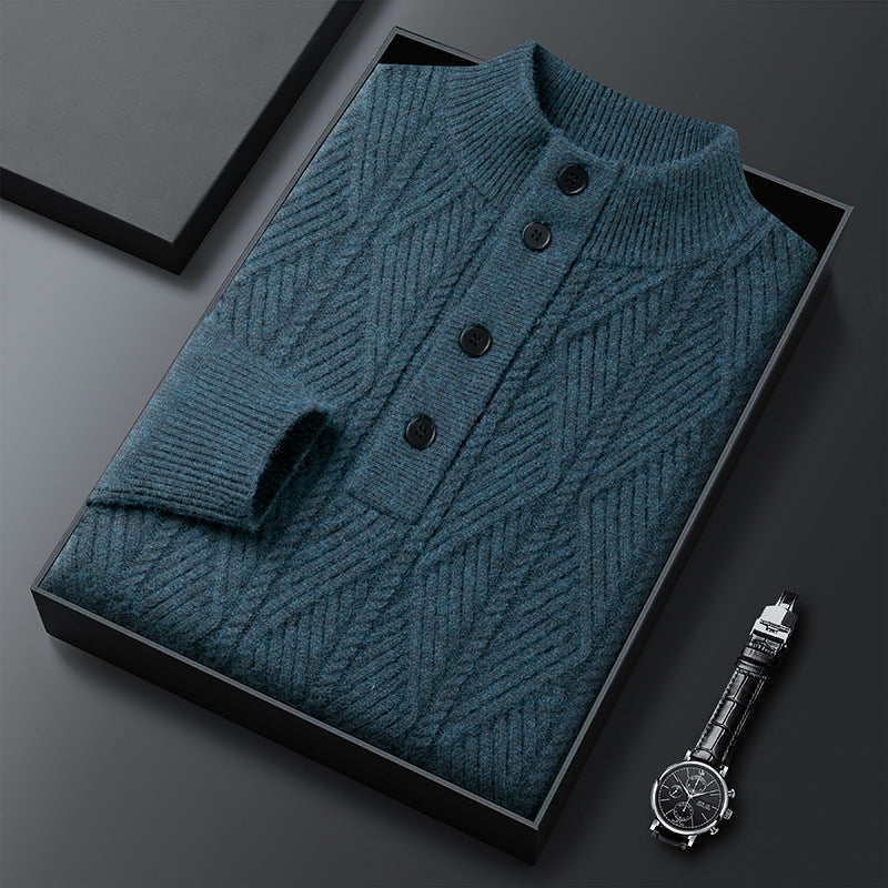 Pull Boutonné Texturé Pour Homme | Cedric