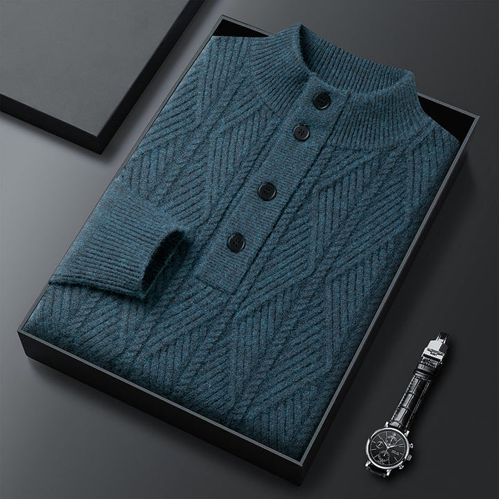 Pull Boutonné Texturé Pour Homme | Cedric