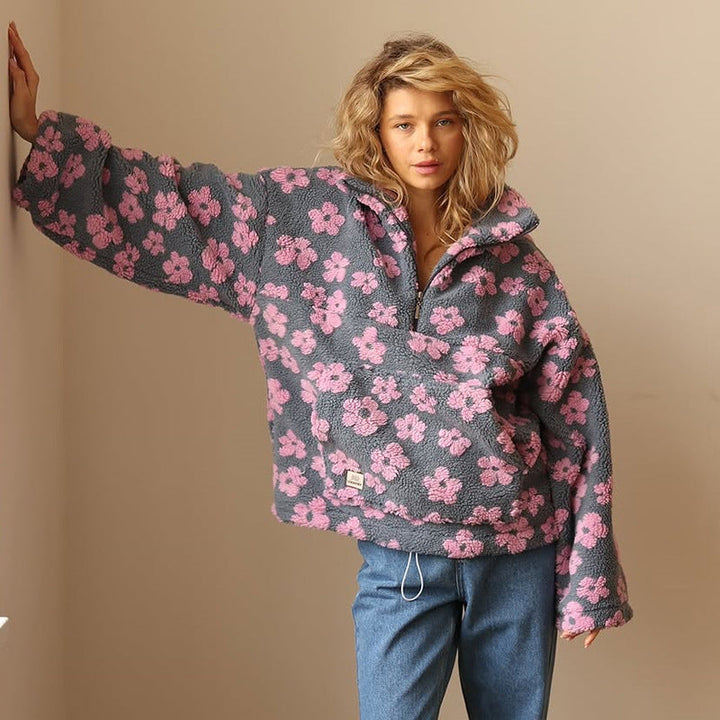 Pull Polaire Fleuri | Chaleur Douce