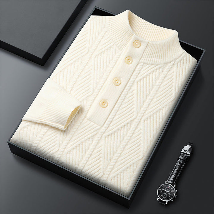 Pull Boutonné Texturé Pour Homme | Cedric