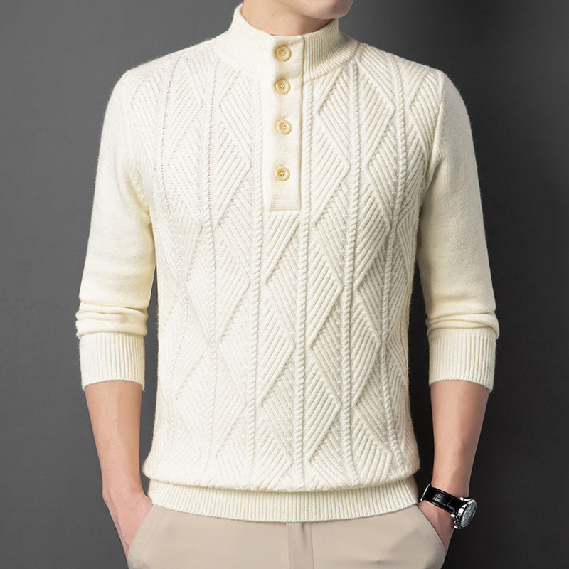 Pull Boutonné Texturé Pour Homme | Cedric