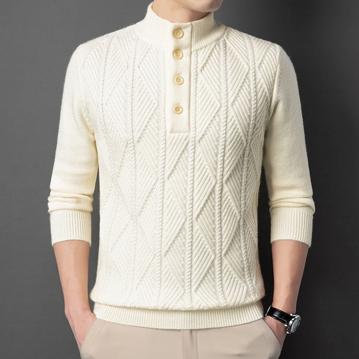 Pull Boutonné Texturé Pour Homme | Cedric