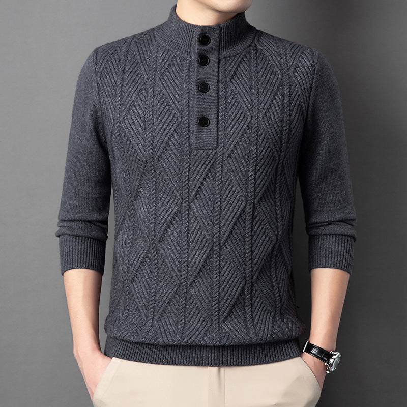 Pull Boutonné Texturé Pour Homme | Cedric