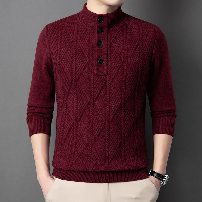 Pull Boutonné Texturé Pour Homme | Cedric