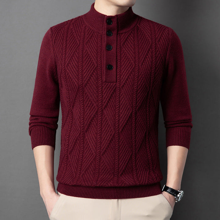 Pull Boutonné Texturé Pour Homme | Cedric