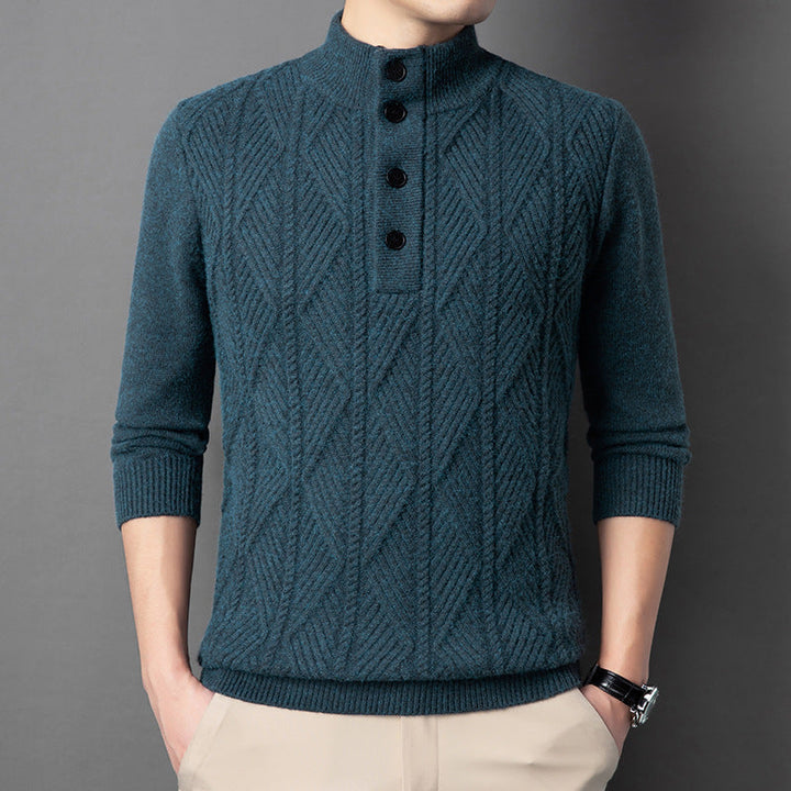Pull Boutonné Texturé Pour Homme | Cedric
