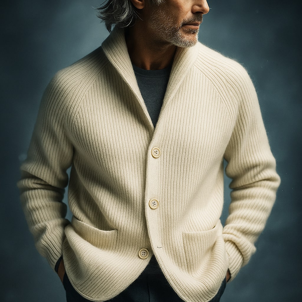 Gilet structuré à col châle et boutons pour homme | Milano