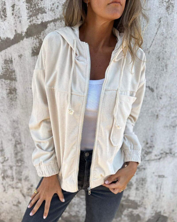 Solenne | Veste à Capuche Coupe Décontractée