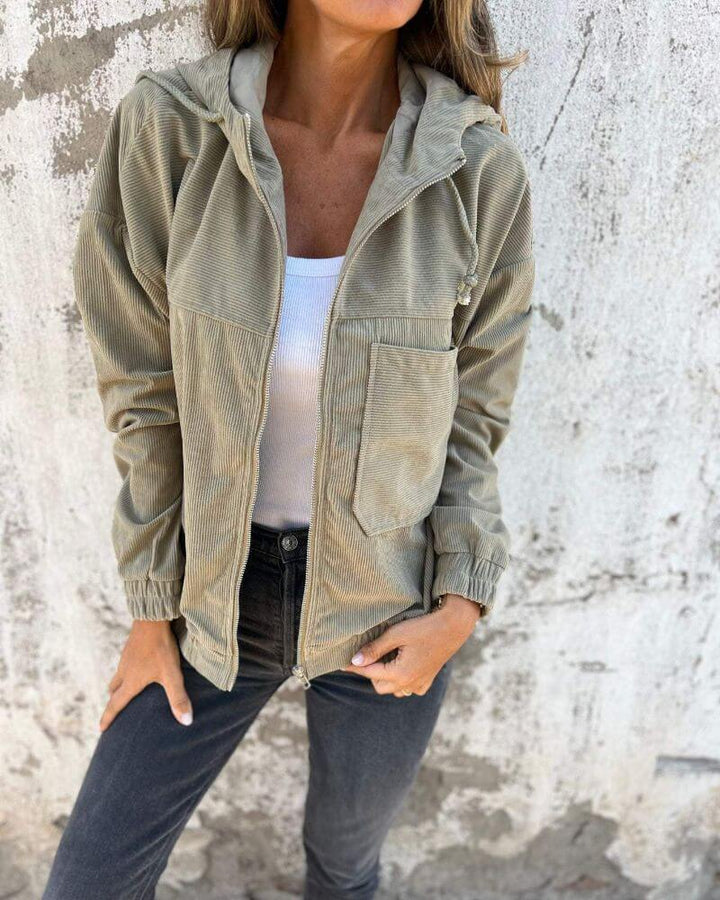 Solenne | Veste à Capuche Coupe Décontractée