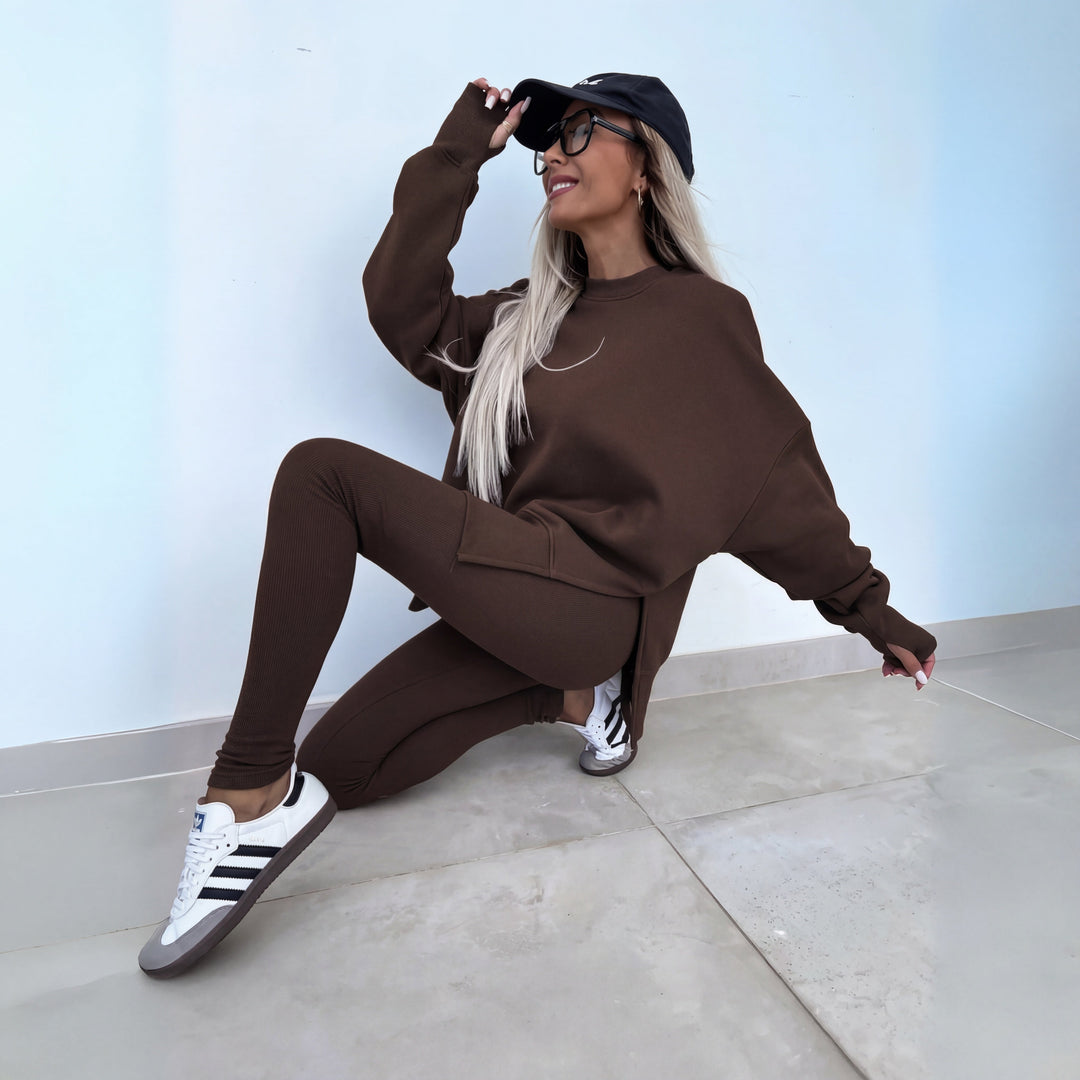 Sweatshirt et Pantalon à Manches Longues Décontractés | Sonia