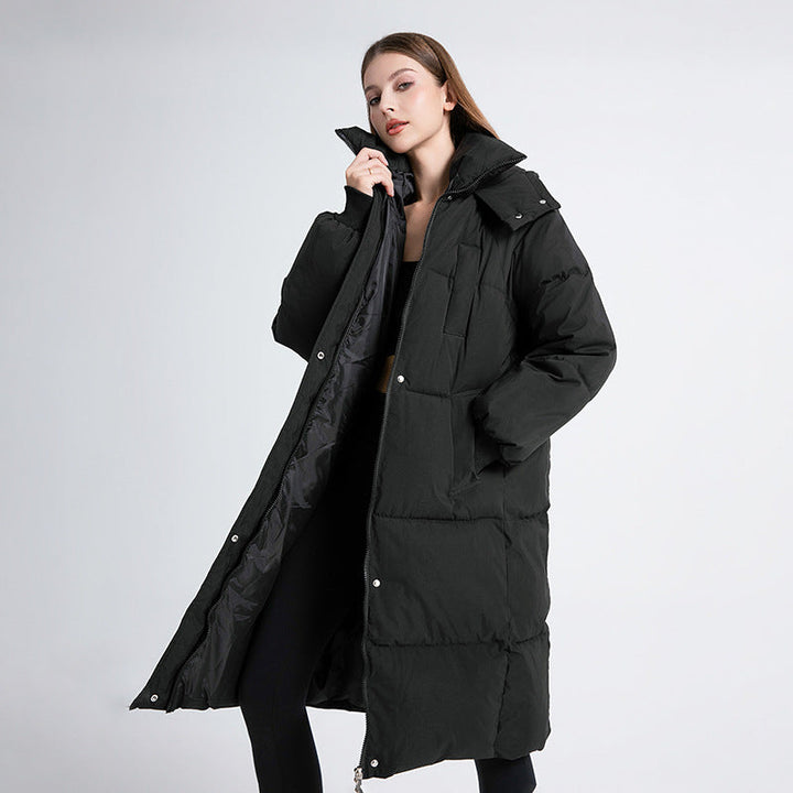 Manteau Long Matelassé À Capuche | Vaelina