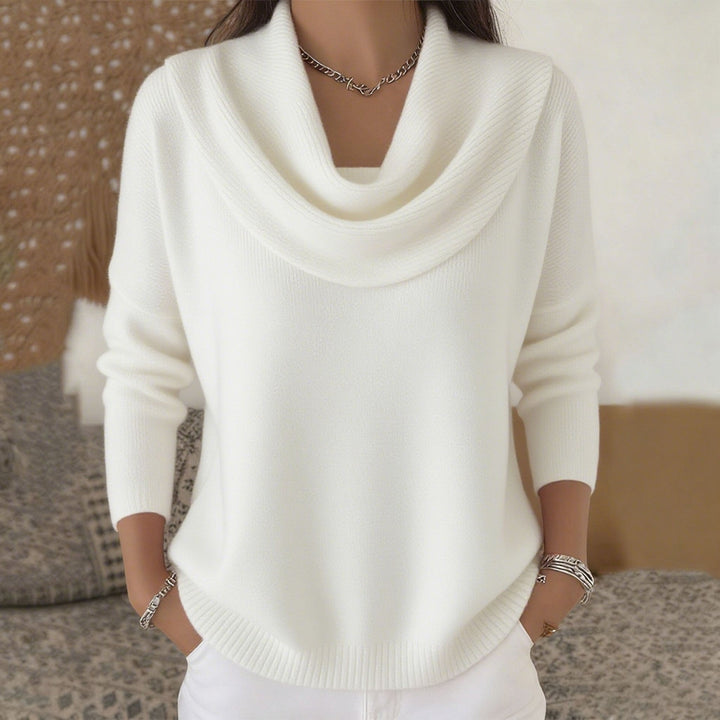 Pull élégant à col drapé pour femme | Sérélia